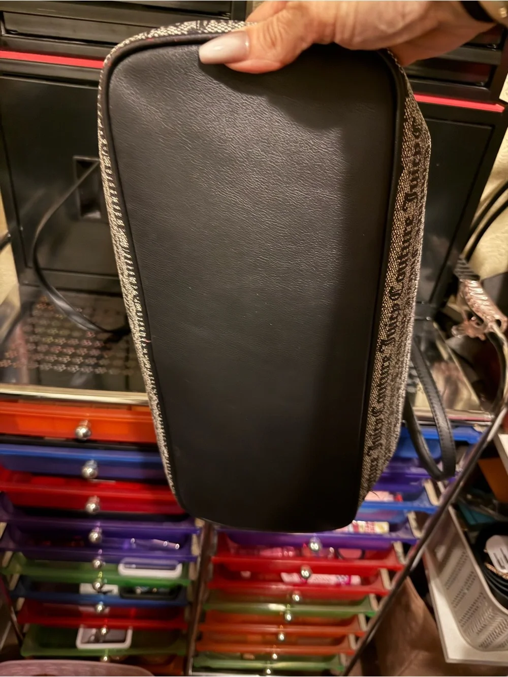 Juicy Couture Black and Gray Logo Tote with Gold Accents